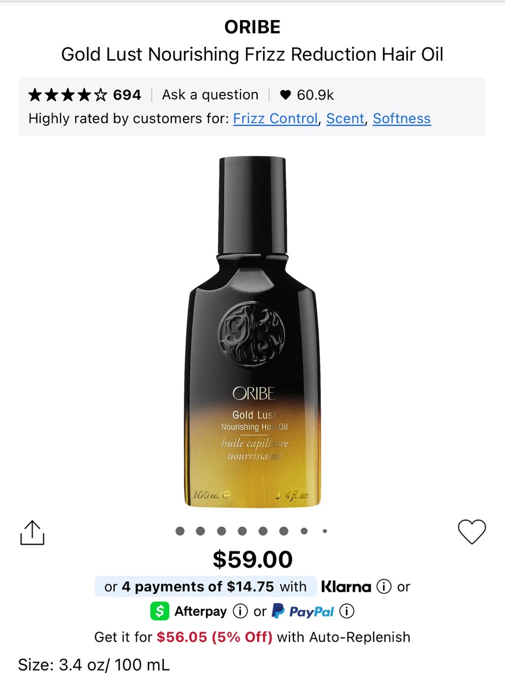 Oribe Gold Lust Nourishing Hair Oil
